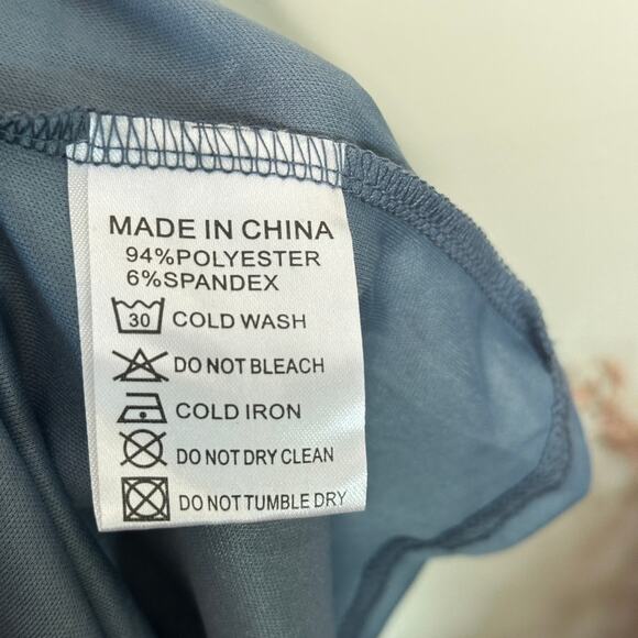 IVY CITY CO Lillie Velvet Faux Wrap Midi Dress Dusty Blue Sz 3X {3A49} - Picture 9 of 9